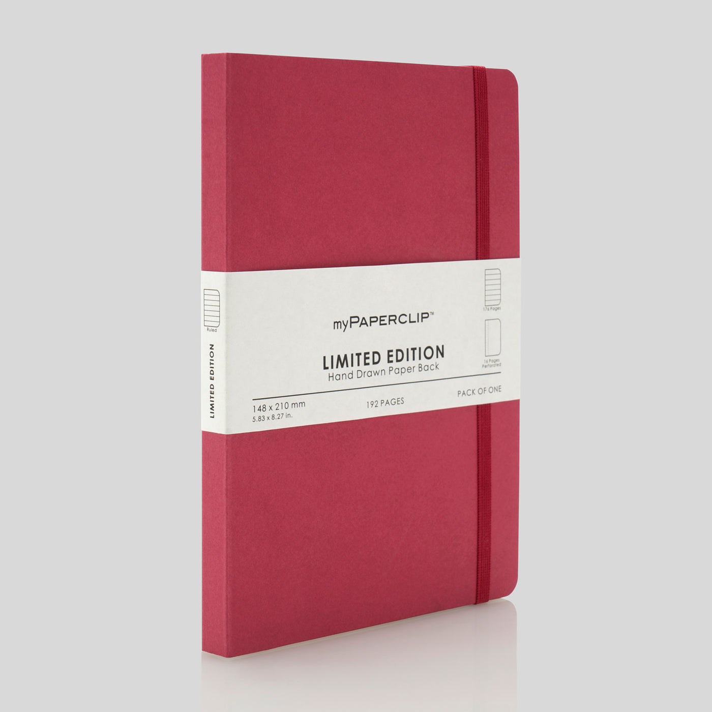 myPAPERCLIP Limited Edition Soft Cover Notebook - Raspberry - A5 - Ruled 1