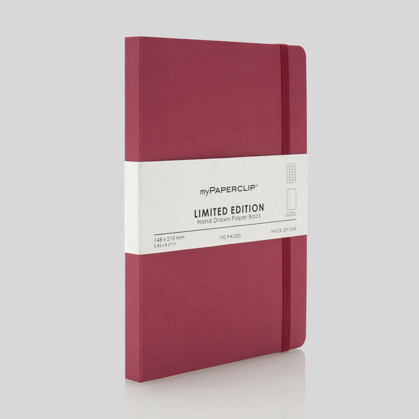 myPAPERCLIP Limited Edition Soft Cover Notebook - Raspberry - A5 - Squared 1