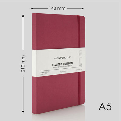 myPAPERCLIP Limited Edition Soft Cover Notebook - Raspberry - A5 - Squared 2