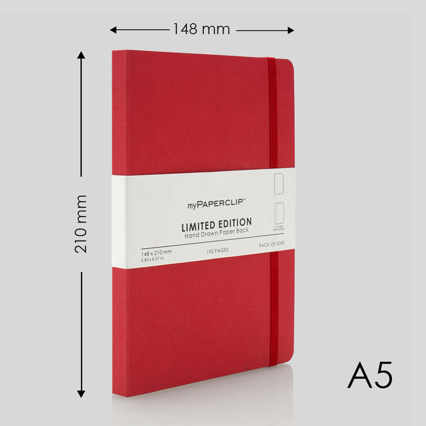 myPAPERCLIP Limited Edition Soft Cover Notebook - Ruby - A5 - Plain 2