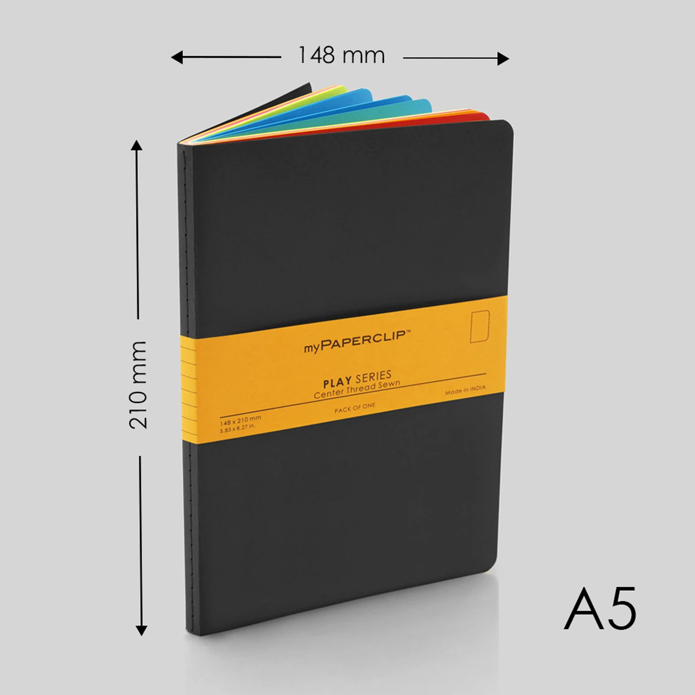 myPAPERCLIP Play Series Notebook - Black - A5 - Plain