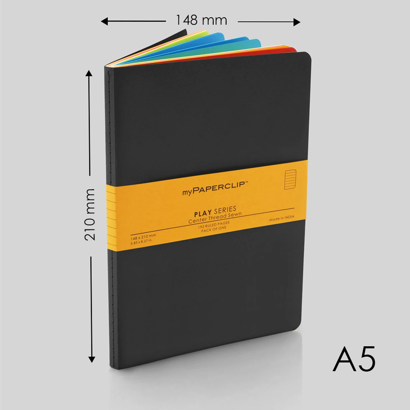 myPAPERCLIP Play Series Notebook - Black - A5 - Ruled