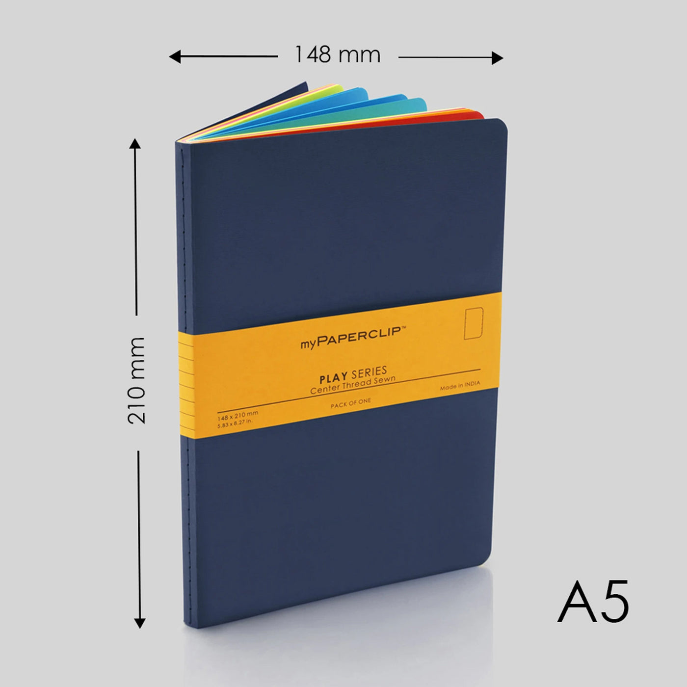 myPAPERCLIP Play Series Notebook - Blue - A5 - Plain