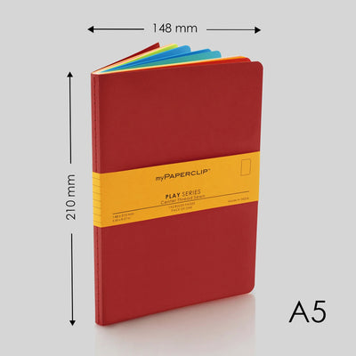 myPAPERCLIP Play Series Notebook - Red - A5 - Plain