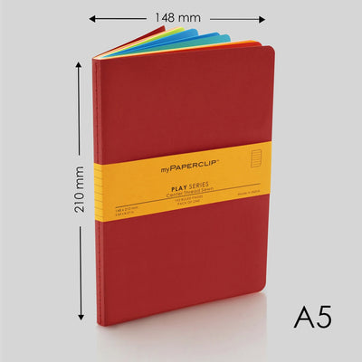 myPAPERCLIP Play Series Notebook - Red - A5 - Ruled