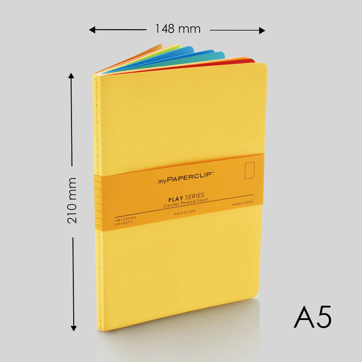 myPAPERCLIP Play Series Notebook - Yellow - A5 - Plain