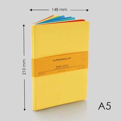 myPAPERCLIP Play Series Notebook - Yellow - A5 - Plain