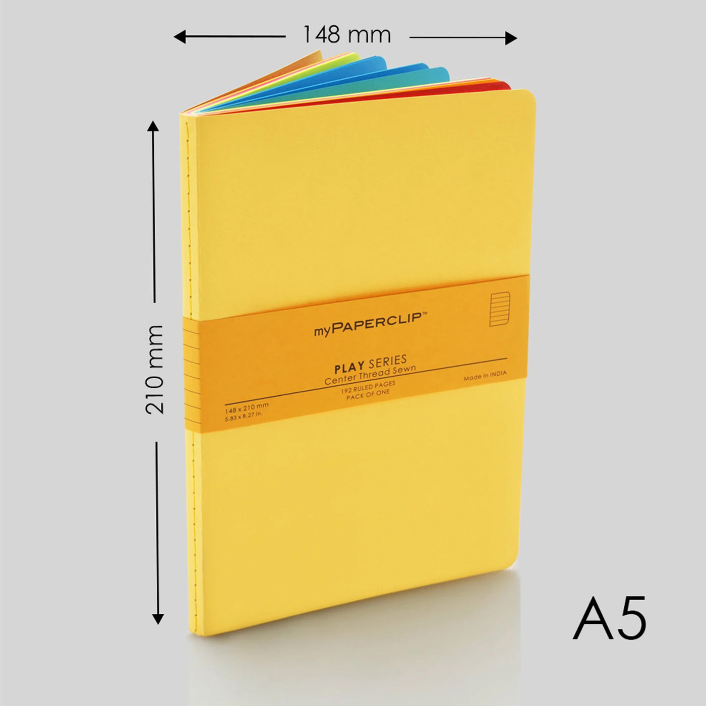 myPAPERCLIP Play Series Notebook - Yellow - A5 - Ruled