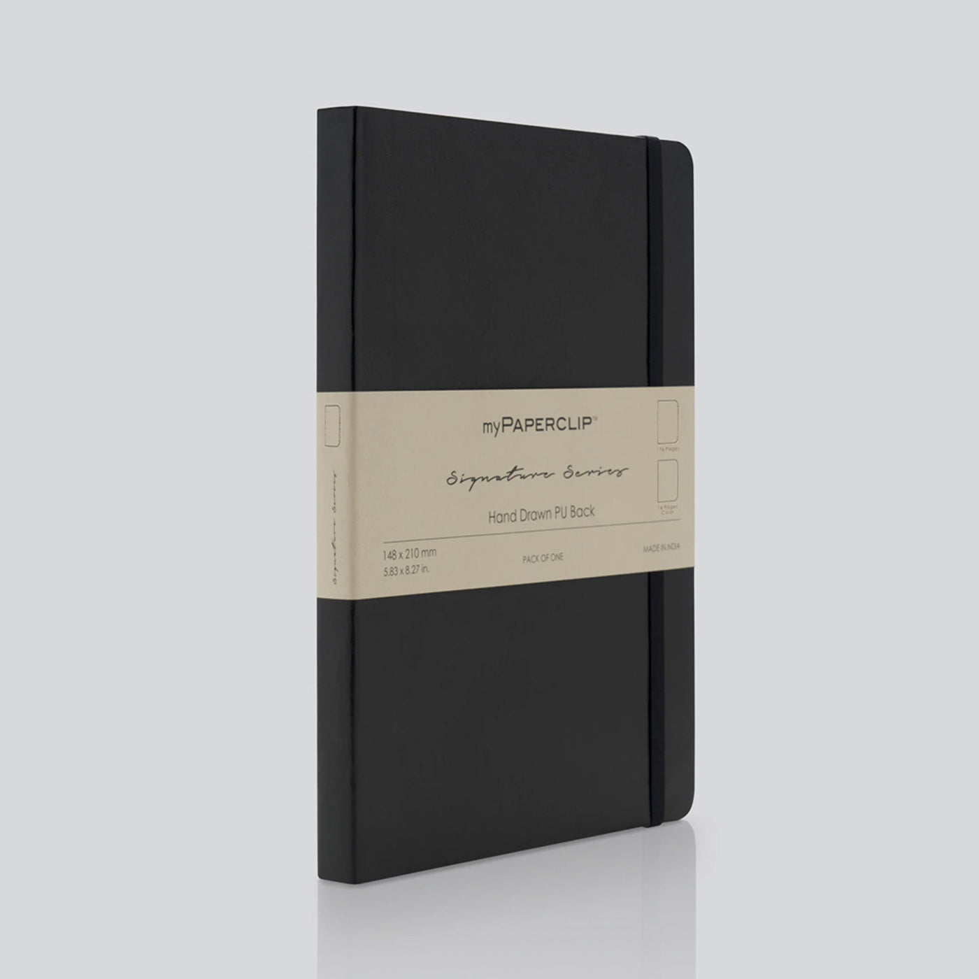 myPAPERCLIP Signature Series Soft Cover Notebook - Black - A5 - Plain
