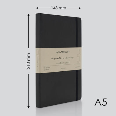 myPAPERCLIP Signature Series Soft Cover Notebook - Black - A5 - Plain