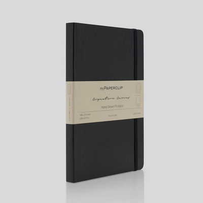 myPAPERCLIP Signature Series Soft Cover Notebook - Black - A5 - Ruled