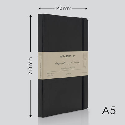 myPAPERCLIP Signature Series Soft Cover Notebook - Black - A5 - Ruled