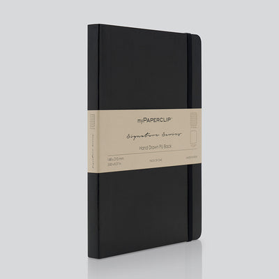 myPAPERCLIP Signature Series Soft Cover Notebook - Black - A5 - Squared