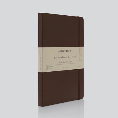 myPAPERCLIP Signature Series Soft Cover Notebook - Brown - A5 - Ruled