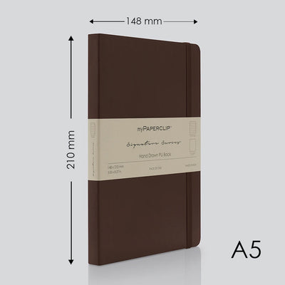 myPAPERCLIP Signature Series Soft Cover Notebook - Brown - A5 - Ruled