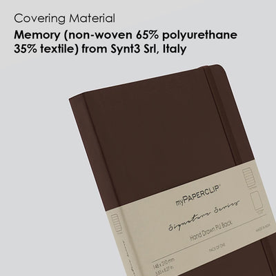 myPAPERCLIP Signature Series Soft Cover Notebook - Brown - A5 - Ruled