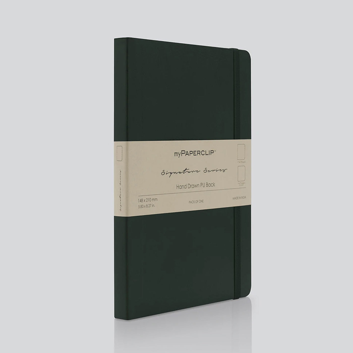 myPAPERCLIP Signature Series Soft Cover Notebook - Green - A5 - Plain