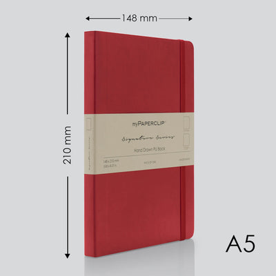 myPAPERCLIP Signature Series Soft Cover Notebook - Red - A5 - Plain