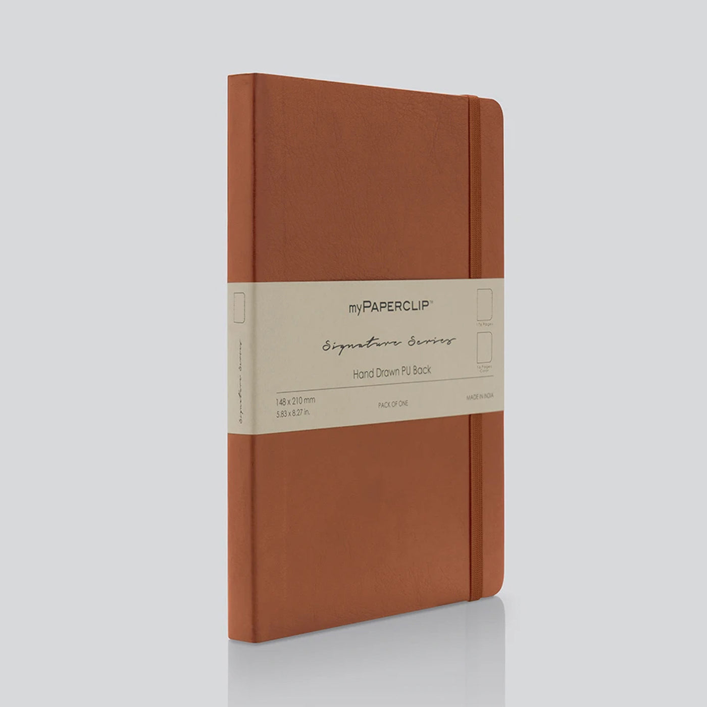 myPAPERCLIP Signature Series Soft Cover Notebook - Tan - A5 - Plain