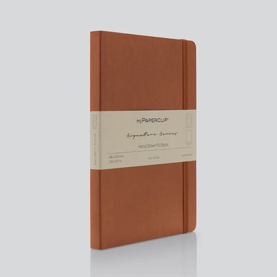 myPAPERCLIP Signature Series Soft Cover Notebook - Tan - A5 - Ruled