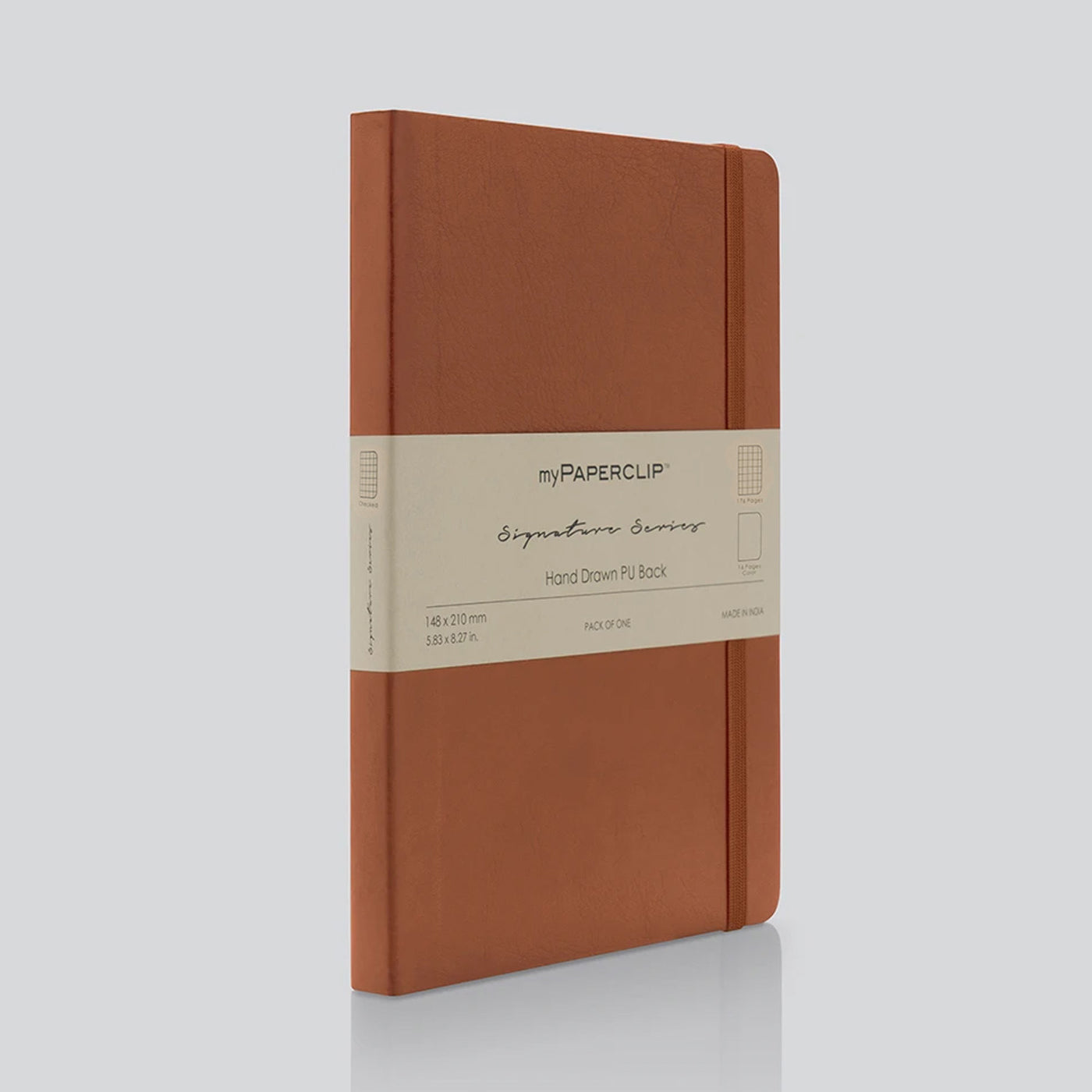 myPAPERCLIP Signature Series Soft Cover Notebook - Tan - A5 - Squared