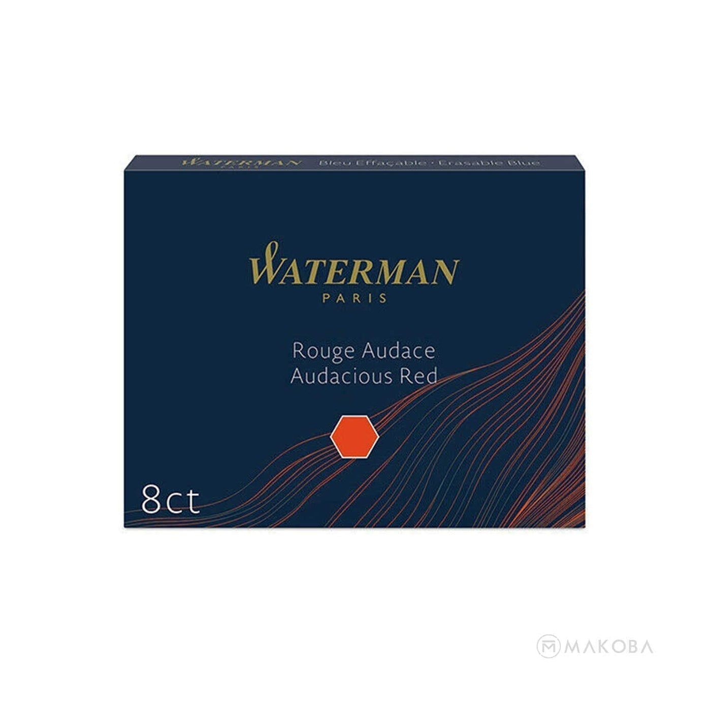 Waterman Long Ink Cartridge Pack of 8 - Audacious Red