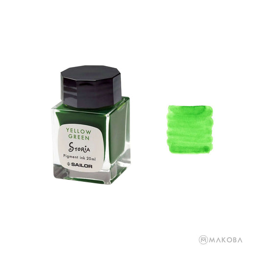 Sailor Storia Pigment Based Ink Bottle, Clown (Yellow Green)