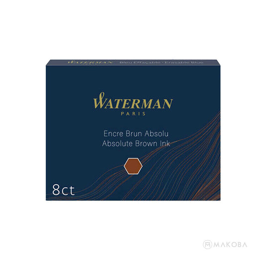 Waterman Long Ink Cartridge Pack of 8 - Absolute Brown