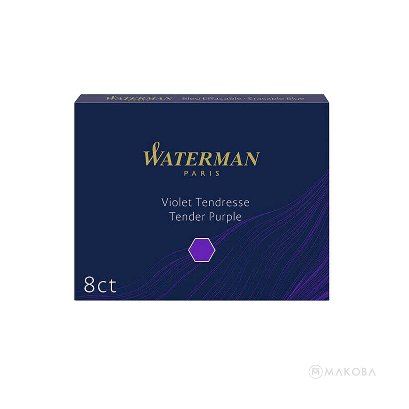 Waterman Long Ink Cartridge Pack of 8 - Tender Purple