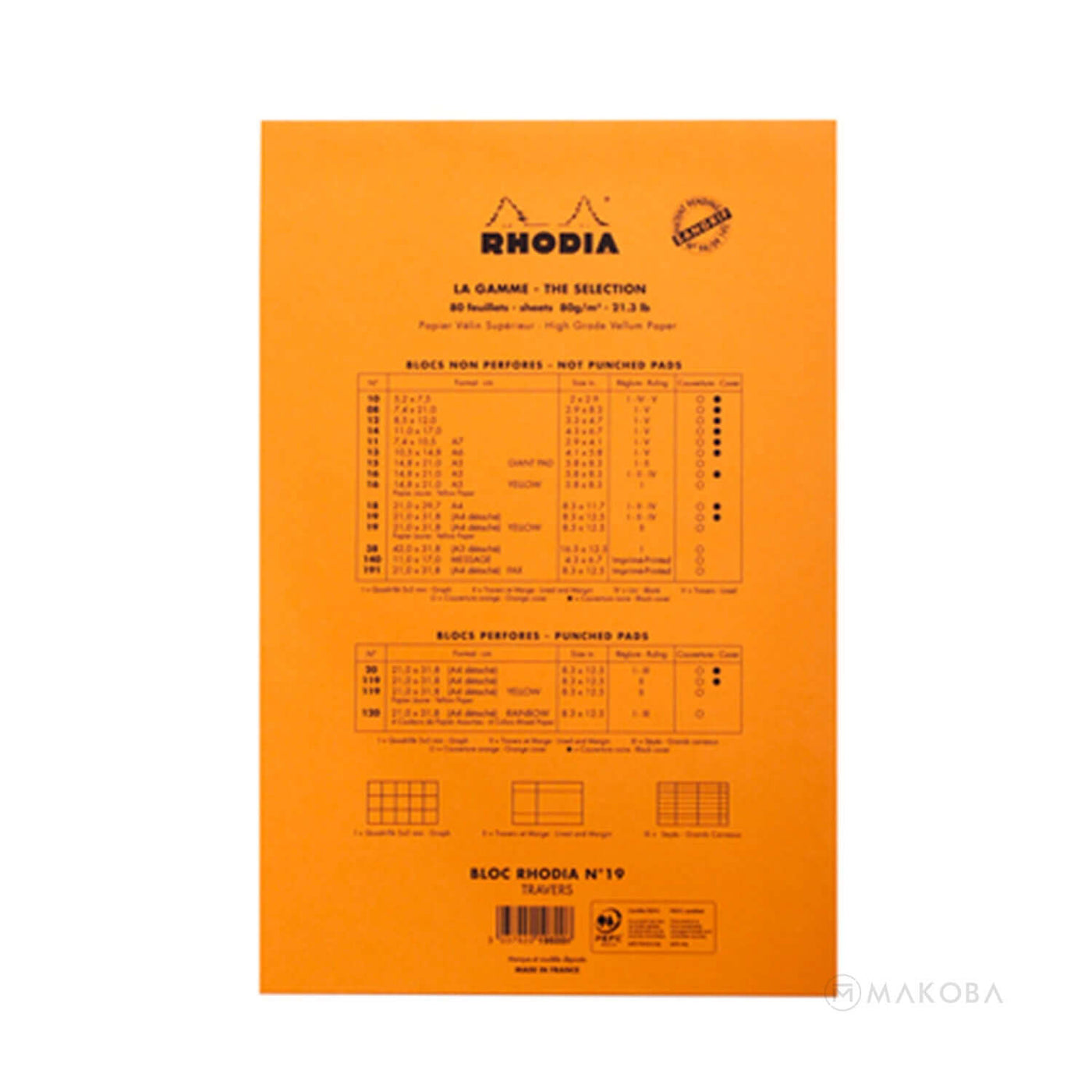 Rhodia Basics Pre-Punched Notepad, Orange - A4+ 5