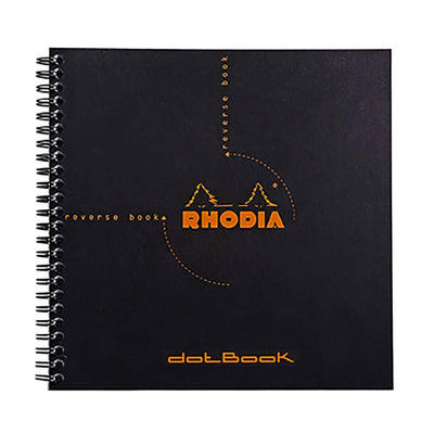 Rhodia Reverse Large Ruled Notepad, Black - Spiral 1