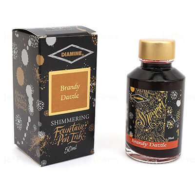 Diamine Shimmer Ink Bottle, Brandy Dazzle - 50ml