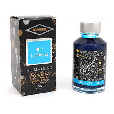 Diamine Shimmer Ink Bottle Blue Lightining - 50ml