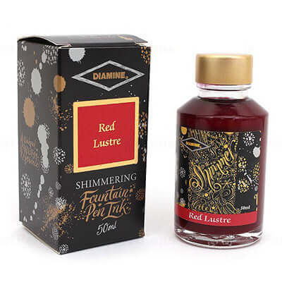 Diamine Shimmer Ink Bottle, Red Lustre - 50ml
