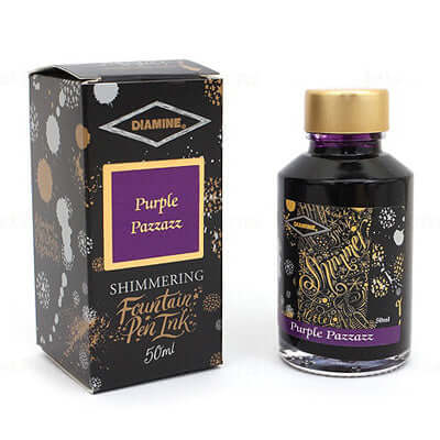 Diamine Shimmer Ink Bottle, Purple Pazzazz - 50ml