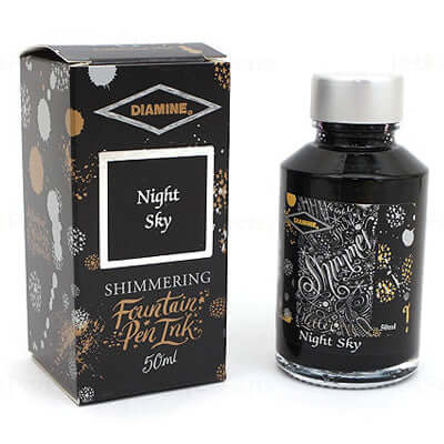 Diamine Shimmer Ink Bottle, Night Sky - 50ml