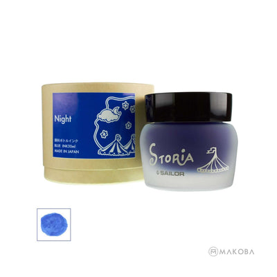 SAILOR STORIA PIGMENT BASED NIGHT BLUE 30ML INK BOTTLE 2