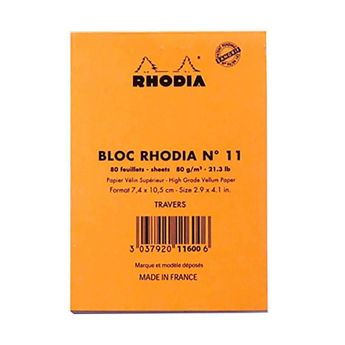 Rhodia Basics Notepad, Orange - Top Stapled 22