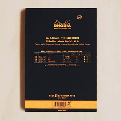 R By Rhodia Premium Notepad, Black (Unruled) - Top Stapled 6