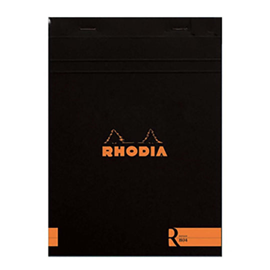 R By Rhodia Premium Notepad, Black (Unruled) - Top Stapled
