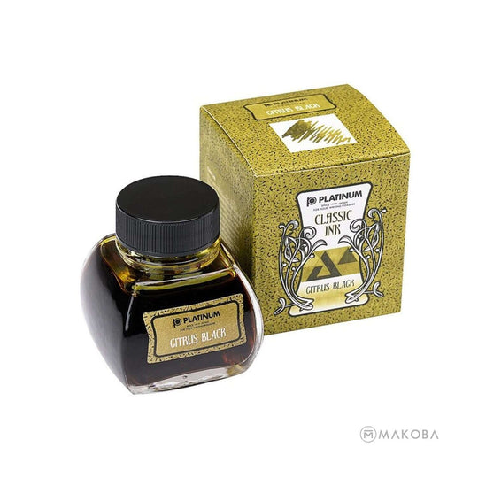 Platinum Classic Citrus Black Ink Bottle, Yellow - 60ml