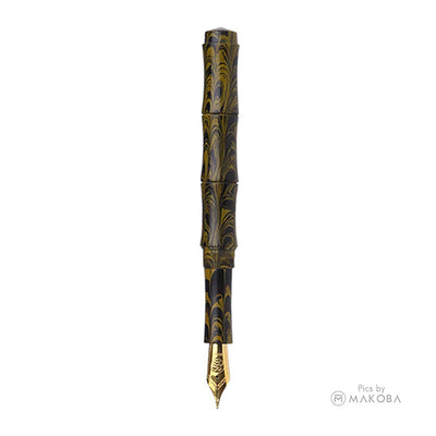 Ranga Thin Bamboo Regular Ebonite Fountain Pen Yellow Ripple 2