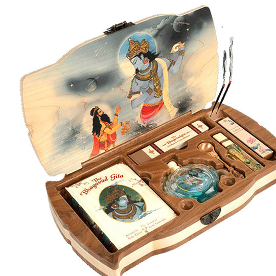 Vedic Cosmos Gift Set Of Bhagavad Gita In Wooden Box - A6