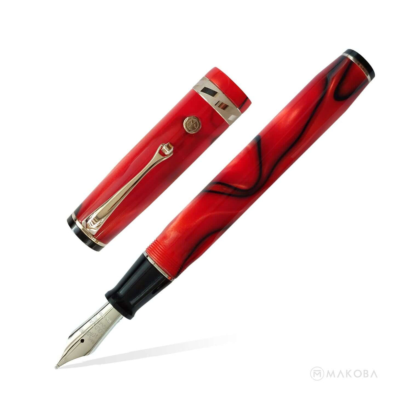 Wahl Eversharp Signature Classic Fountain Pen, Campari (Red) / Gold Trim - 18K Gold Nib 1