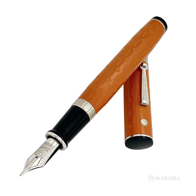 Wahl Eversharp Decoband Oversized Fountain Pen, Gatsby Orange / Rhodium Trim - Super Flex 18k Gold Nib 4