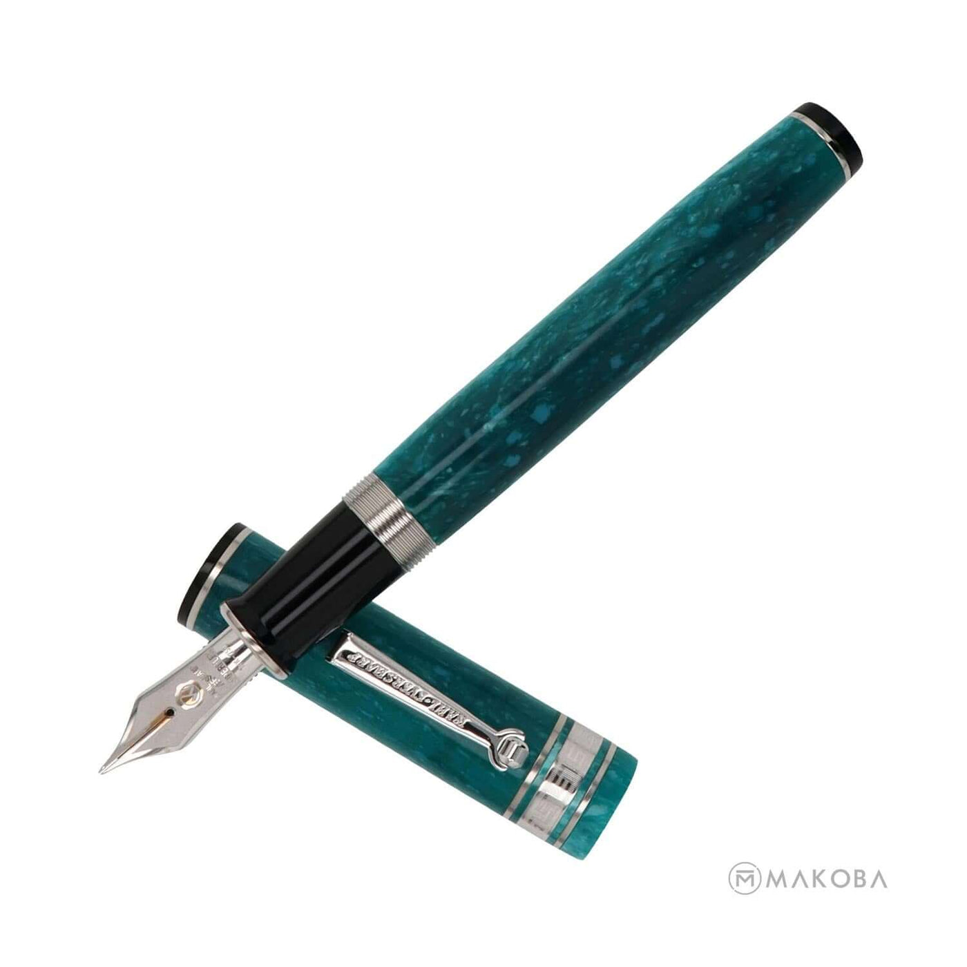 Wahl Eversharp Decoband Oversized Fountain Pen, Green Jade / Rhodium Trim - 18K Gold Nib 1
