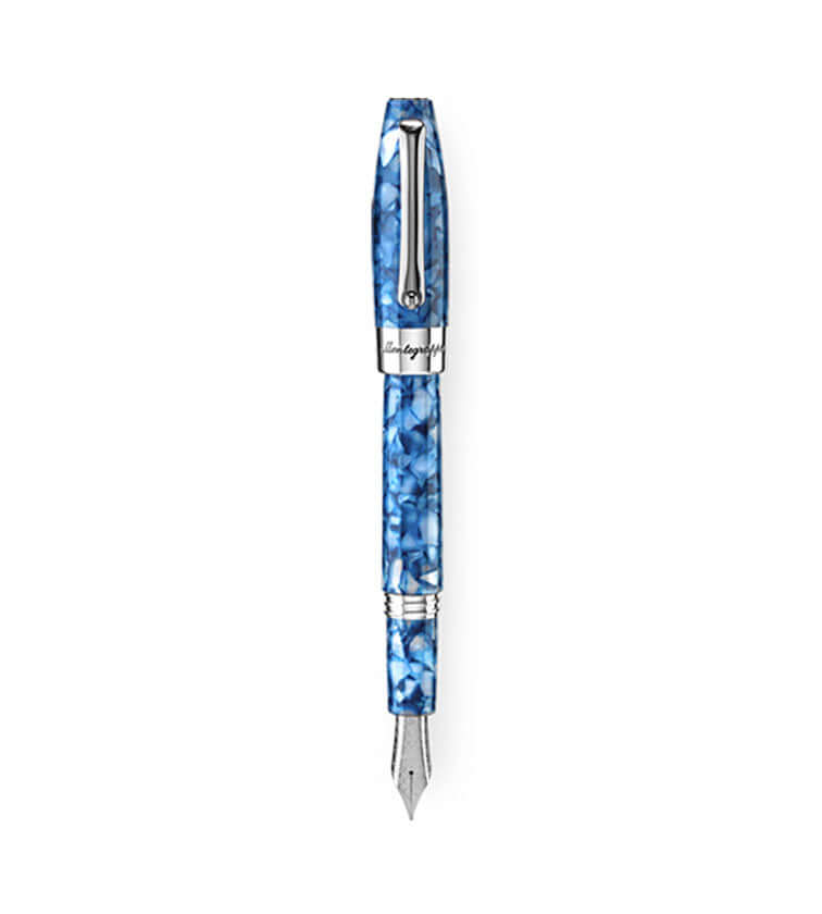 Montegrappa Fortuna Mosaico Marrakech Fountain Pen Blue Steel 3