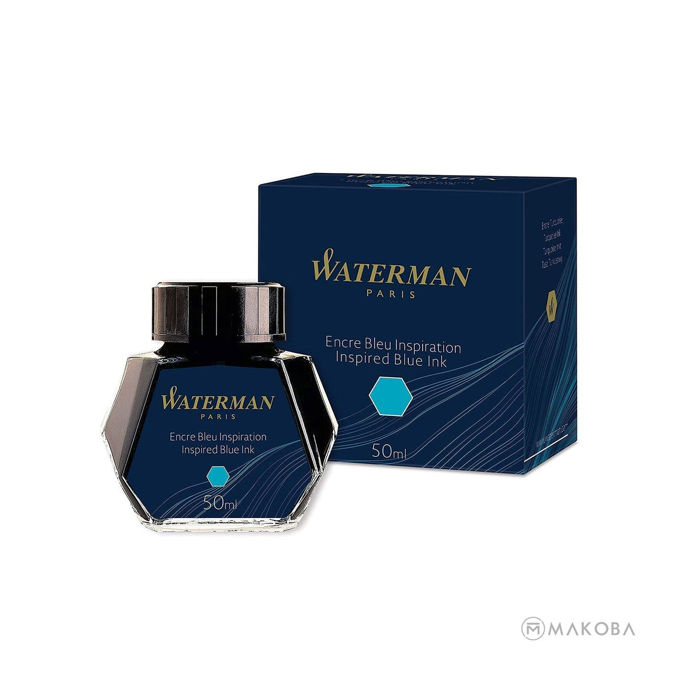 Waterman Inspired Blue Ink Bottle Turquoise - 50ml 2