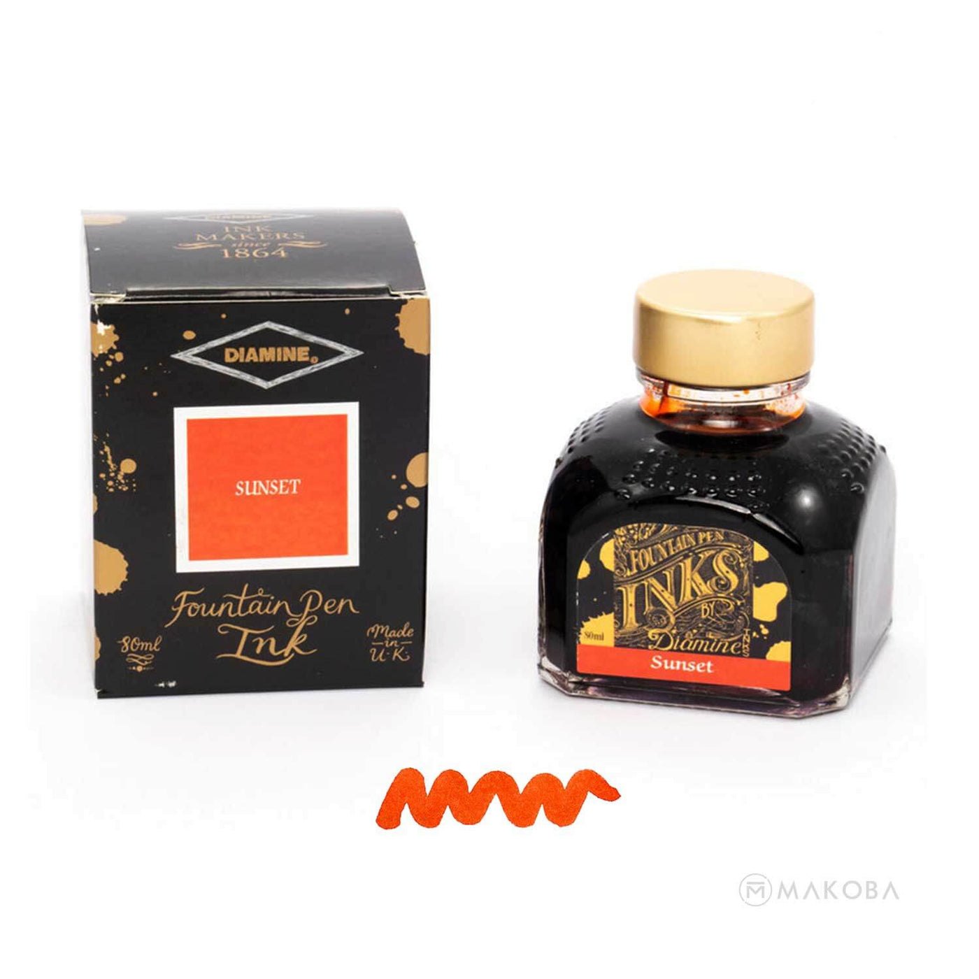 Diamine Standard Ink Bottle Sunset Orange - 80ml