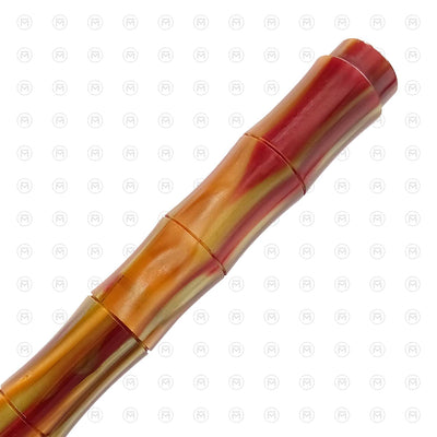 Ranga Bamboo Premium Acrylic Fountain Pen Brown Red Stripes Steel Nib 4